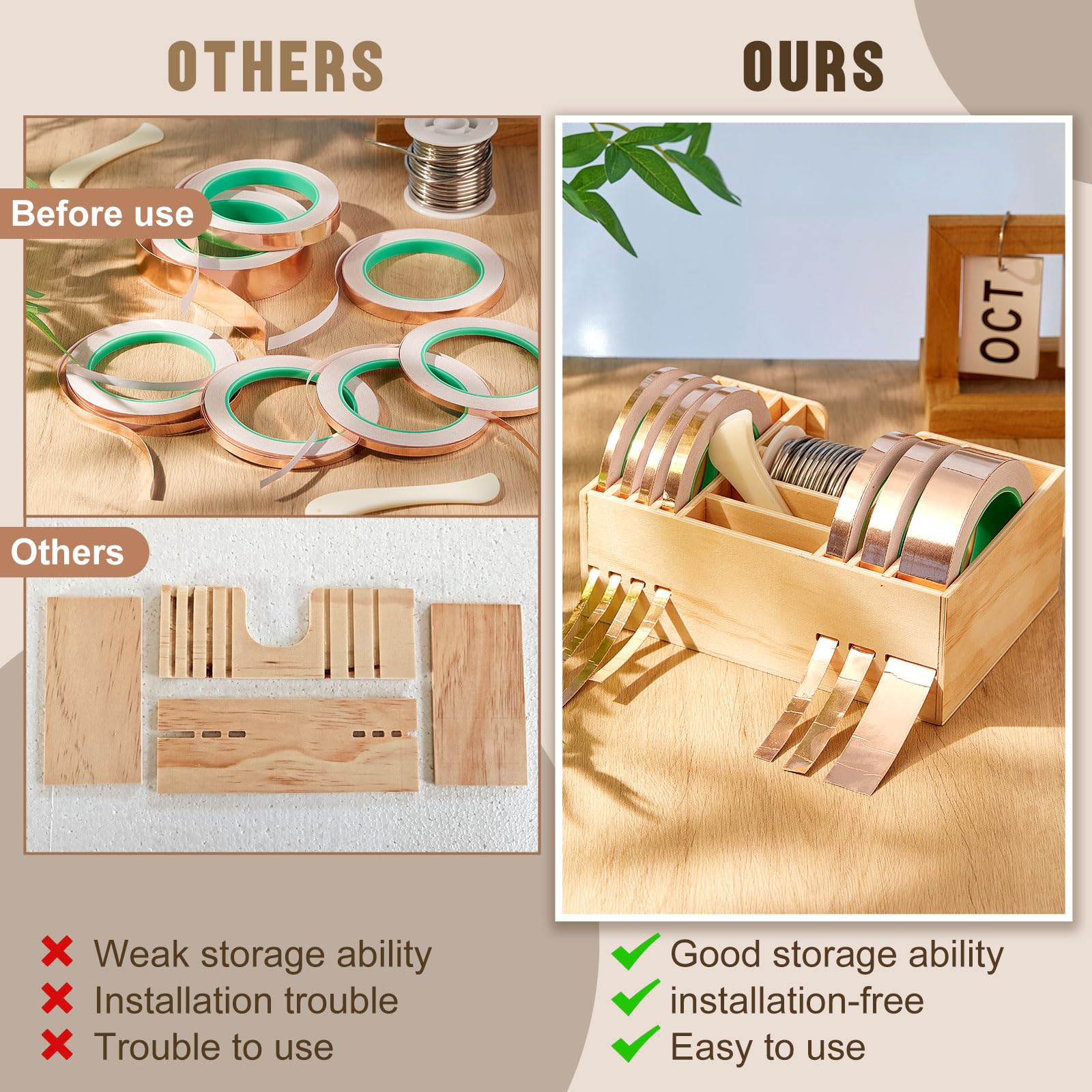 Amazon.com: Juexica Wooden Copper Foil Dispenser for Stained Glass